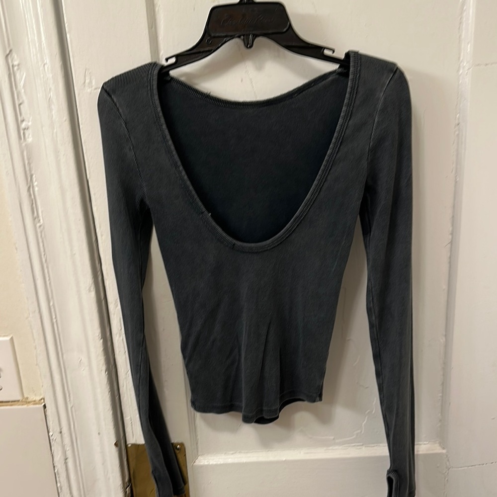 Free People Black backless top